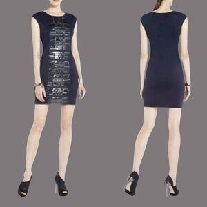 BCBGMaxAzria ‘Seri’ Bodycon Sequin Embellished Mini Dress in “Carbon Combo” Sz S